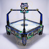 Table de hockey sur air de qualité commerciale, machine de jeu d'arcade, 2 à 4 joueurs, éclairage LED, simulateur de hockey à monnayeur