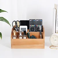 Boîte de rangement de bureau en bois classique, support pour télécommande, étagère, table basse de salon, organisateur de bureau portable
