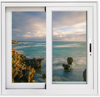 Ventanas corredizas horizontales de doble acristalamiento de aleación de aluminio de acero inoxidable Diseño de rotura térmica para un mejor exterior de pantalla magnética