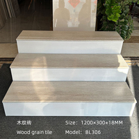 Carreaux d'escalier personnalisables en porcelaine antidérapante à grain de bois de 11 mm d'épaisseur, 1200x470 mm, style moderne intérieur, Porcelanato résistant à l'usure