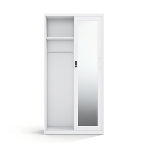 Armario con Puerta Corredera de Acero, Espejo y Diseño Impreso de 900 mm para Almacenamiento en el Dormitorio - Product Image 3