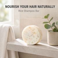 Shampooing solide naturel au riz, savon nettoyant pour cheveux fait à la main pour le bain