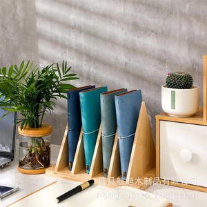 Wooden Triangular <b>File</b> Holder 26x18x18cm Desk Organizer Solid Wood Frame Office <b>Storage</b> Stand - Product Image 1