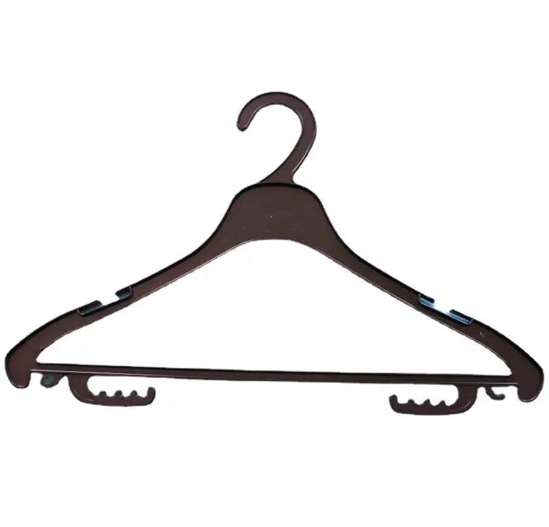 Wholesale disposable cheap hotel laundry hangers Black plastic hangers non-slip multi-functional hangers