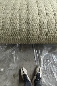 Panel de pared sándwich de lana de roca con borde de Pu de buen rendimiento, manta de papel de aluminio, aislamiento de techo - Product Image 2