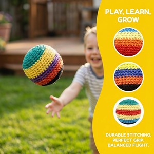Handmade Crocheted Knitted Hacky Sack Footbag Outdoor Kick Juggling <b>Bean</b> <b>Bag</b> <b>Toy</b> for Kids and Adults Sports Play - Product Image 4