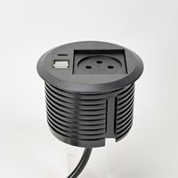 Enchufe de escritorio empotrado con toma de corriente israelí, 20W USB C PD de carga rápida, 2A1C, con cable de extensión de 1.5M
