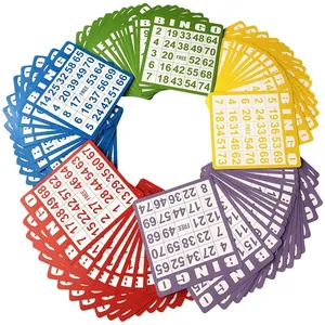 Bingo Game Set Paper Game Cards Mixed Color Disposable White Cardboard for Bingo Game Set