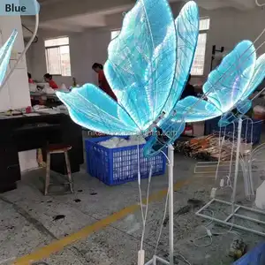 Fondo DE BODA pasillo azul LED mariposa luz grandes mariposas móviles para decoración de eventos de fiesta