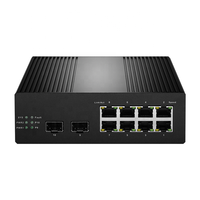 Commutateur géré industriel PoE + L2 de rail DIN de 10 ports avec 8 GE + 2SFP pour l'extérieur de télévision en circuit fermé