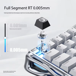 Teclado GravaStar V60 Pro Silver Soul con interruptores magnéticos con cable, eje de efecto Hall UFO, teclado para juegos con retroiluminación RGB y frecuencia de sondeo de 8K - Product Image 2