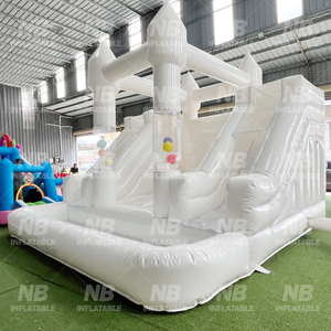 Castillo Inflable con Tobogán para Fiestas y Eventos, Nuevo Modelo de Alquiler, Casa Blanca Inflable para Bodas - Product Image 2