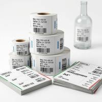 Etiquetas de Botellas Impermeables Impresas Personalizadas, Etiquetas Adhesivas Permanentes con Código de Barras SKU para la Industria Química, Alimentaria, de Bebidas y Médica