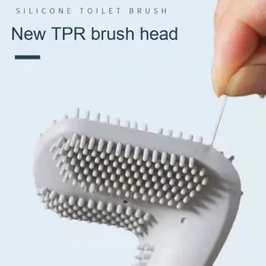 Divertido juego de cepillos de limpieza portátiles de silicona y plástico para golf, sin ángulos muertos, limpiador de inodoros montado en la pared - Product Image 4