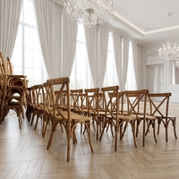 Chaise empilable moderne en bois d'orme massif à dossier croisé, idéale pour conférences, églises, mariages, restaurants, cafés, hôtels et événements extérieurs – Offre Spéciale
