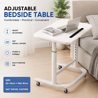 Table d'appoint mobile réglable pour ordinateur portable avec rotation à 360° °   Table d'appoint roulante pour canapé, lecture, travail, multi-usages