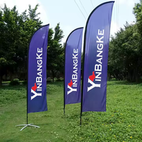 Drapeau de plage publicitaire personnalisé pour exposition, fanions promotionnels en forme de plume, imperméables, double face, en polyester