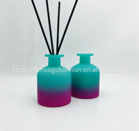 Diffuseur d'aromathérapie en verre rond, flacon vide pour huiles essentielles et parfums d'intérieur, sans flamme, pour senteurs florales