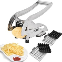 Frietmes van roestvrij staal, aardappelsnijder, multifunctioneel 7-delig groente- en fruitsnijder met verwisselbare messen