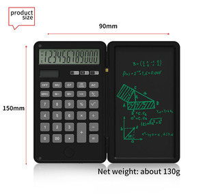 12-Digit Folding Solar <strong>Calculator</strong> <strong>Notepad</strong> 6 Inch LCD Writing Tablet Plastic Scientific Style Battery-Powered Desk <strong>Calculator</strong> - Product Image 5
