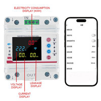 Estabilizador Tuya 100A, Medidor de Energía LED Inteligente para Riel DIN, Wifi, Monofásico, Interruptor de Circuito MCB 2P, Material de PC, Tipo de Corriente CA