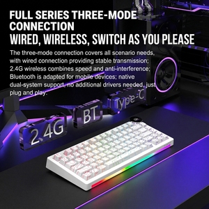 Tastiera Meccanica Wireless AJAZZ AK820 V2, Terza Generazione, per Gaming e Video, Dual 8K, Cablata 75, Personalizzabile - Product Image 3