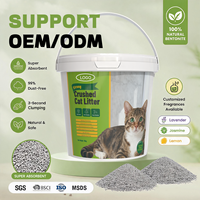 Litière pour chat en bentonite de sodium parfumée, sphérique, sans poussière, à absorption rapide, jetable, certifiée ISO9001, vente en gros d'usine