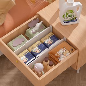 Séparateur <span class=keywords><strong>de</strong></span> tiroir réglable et épaissi sans perçage pour cloisonnement <span class=keywords><strong>de</strong></span> tiroir, rangement rétractable pour armoire et garde-robe, partition multicouche - Product Image 3
