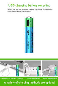 Tipo-c recargable Litio AAA tamaño 750mWh usb-c recargable triple A baterías - Product Image 5