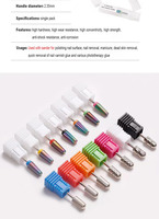 Ensemble professionnel d'embouts de ponceuse à ongles en céramique et tungstène, embouts de manucure russe en carbure de diamant, avec prise US, dans un tube en plastique