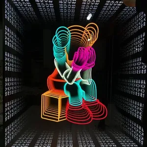 Prix d'usine en gros 3d miroir mural <span class=keywords><strong>comics</strong></span> enseigne lumineuse enseigne lumineuse miroir infini néon facile à installer enseigne lumineuse en verre - Product Image 1