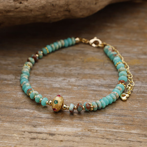 Pulsera de Piedras Naturales con Baño de Oro, Unisex, Regalo, Joyería, Azure Rain Jinhua, Éxito de Ventas Transfronterizo - Product Image 3