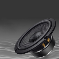Subwoofer Mobil 6.5 Inch 6 Ohm 50/80W dengan Kap Serat Karbon, Speaker Audio Mobil Dual Low Frequency