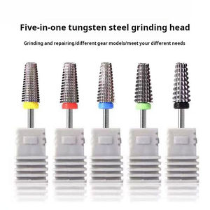 Embouts de perceuse à ongles en carbure de tungstène 5 en 1, <span class=keywords><strong>dents</strong></span> à coupe croisée pour le retrait du vernis à ongles, embout de ponçage pour manucure - Product Image 3
