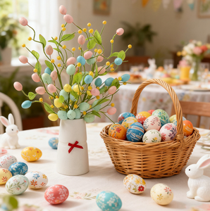 DAMAI Wholesale <b>Easter</b> Decor Foam Egg Flower Bouquet Picks Sticks Floral Arrangement Decor for Party Tabletop <b>Ornament</b> Supplies - Product Image 2