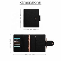 Organiseur de budget A5 personnalisé Hongbo multicolore avec feuilles mobiles, cartes et enveloppes pour espèces, avec anneaux en cuir souple couleur or rose