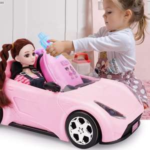 Petite mini jolie poupée de mode voiture électrique coulissante avec poupée, fille <span class=keywords><strong>bébés</strong></span> poupée rose électrique coulissante à la mode avec voiture - Product Image 3