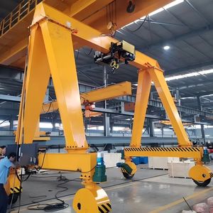 Kran Gantry Girder Tunggal Rotasi 360 Derajat 5 Ton 10 Ton dengan Ban Karet dan <span class=keywords><strong>Hoist</strong></span> Elektrik - Product Image 4
