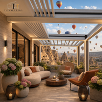 Pergola bioclimatique en aluminium imperméable avec toit à lames orientables, kit de pergola, structure thermolaquée et auvent pare-soleil pour jardin