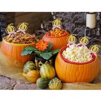 Décoration de gâteau sur le thème de l'automne : Topper de cupcake citrouille (nœud rose), fournitures de fête pour baby shower sur le thème de la citrouille, décorations alimentaires en forme de citrouille