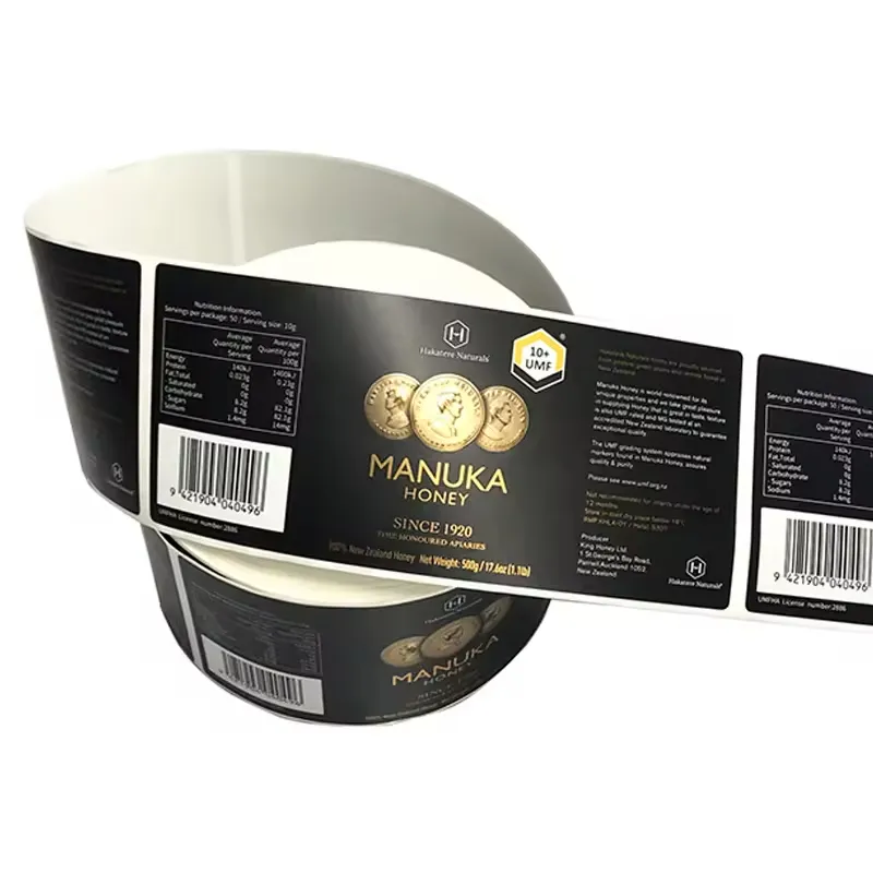 Étiquettes en rouleau d'emballage en vinyle noir auto-adhésif imperméable à l'eau avec logo imprimé personnalisé autocollants d'étiquette de coupe de baiser