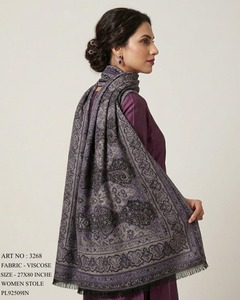 Premium Quality Winter Abaya Women <b>Shawl</b> Stole Viscose Floral Elegant Look Modest Wear Lightweight Discounted Price - Product Image 3