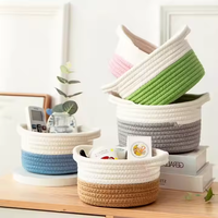 Panier de rangement pour la maison Panier de rangement tissé à la main en corde de coton pour le rangement d'articles divers Livres et clés