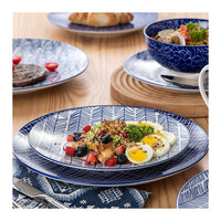 Ensemble d'assiettes à dîner en porcelaine moderne en gros, forme ronde, pour la vaisselle et les décorations de fête