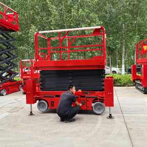 T-080 gunting elektrik, Lift 4-18m Aerial Platform 6m 8m 10m 12m 14m Skylift Mobile pengangkat gunting hidrolik - Product Image 3