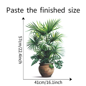 Vinilo Decorativo <span class=keywords><strong>de</strong></span> Pared con Diseño <span class=keywords><strong>de</strong></span> Planta Verde en Maceta 3D Realista Personalizado, Adhesivos <span class=keywords><strong>de</strong></span> Pared <span class=keywords><strong>para</strong></span> Decoración <span class=keywords><strong>de</strong></span> Sala <span class=keywords><strong>de</strong></span> Estar, Dormitorio y Puerta - Product Image 5