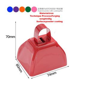 الأكثر مبيعًا 13 لونًا 3 بوصة مقبض جرس بقر يدوي حرفة جرس حفلات 4 بوصة - Product Image 3