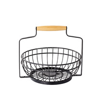 ZENEWOOD Panier de rangement pliable moderne et écologique à double niveau pour fruits et légumes, en métal, avec étagère amovible et design étanche
