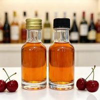 Botol Kaca Mini Kecil 20ml 30ml 50ml untuk Vodka Alkohol Anggur Brandy, Botol Minuman Souvenir Pernikahan dengan Tutup Aluminium