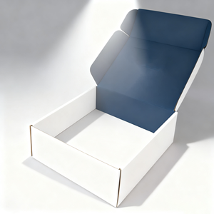 Scatole di Spedizione in Cartone Ondulato Riciclabile con Stampa Personalizzata a Quattro Colori per Imballaggio di Cappelli e Scarpe, Colore Nero - Product Image 3